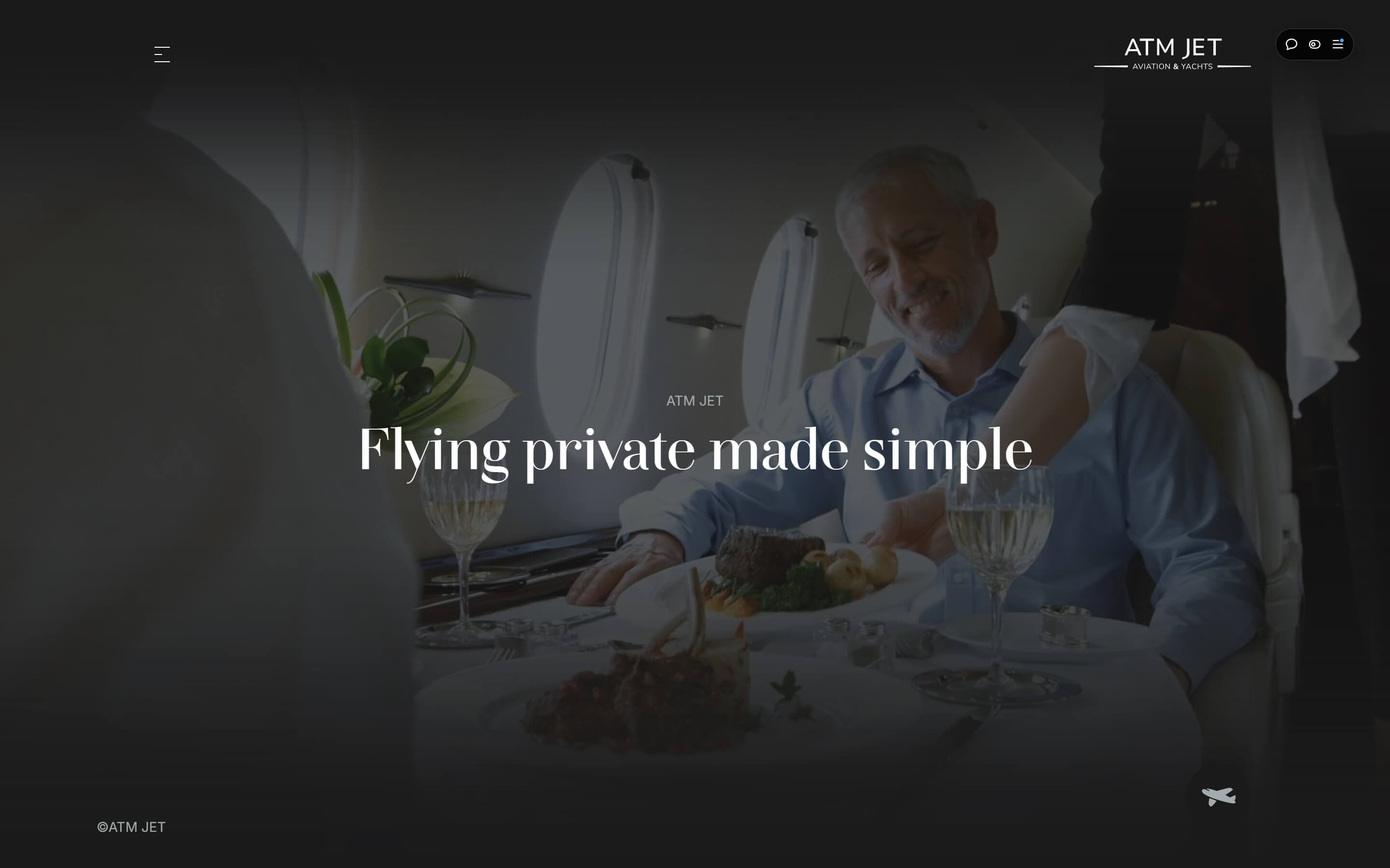 First screen of ATMJet website